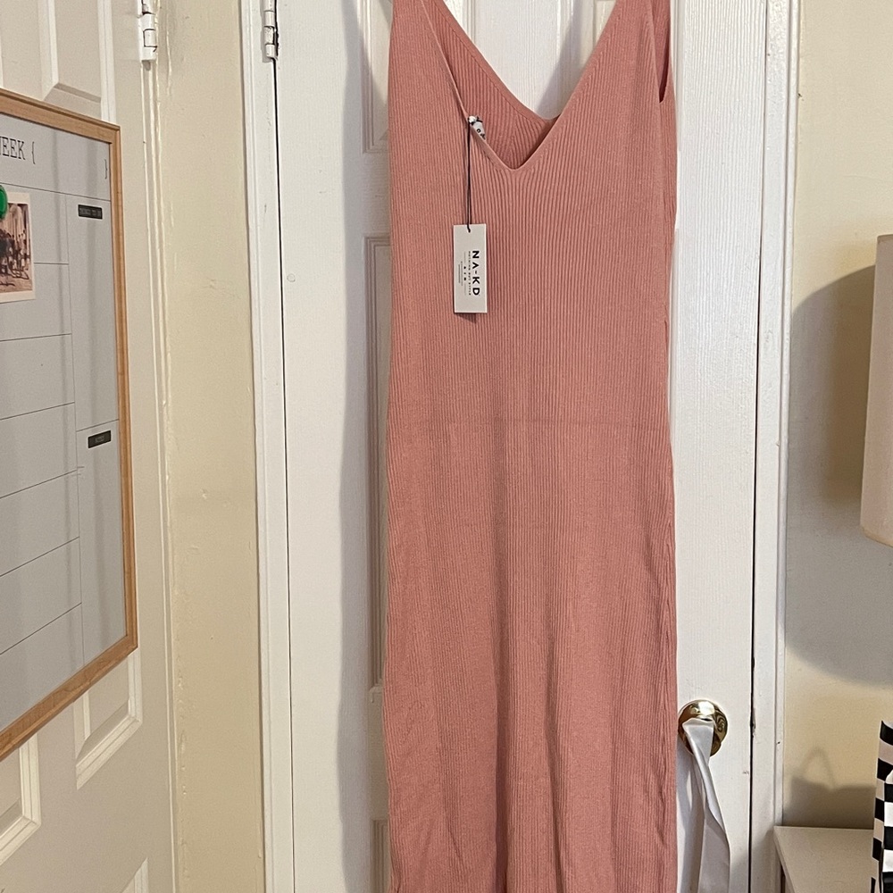 Ribbed Knitted Deep Back Dress